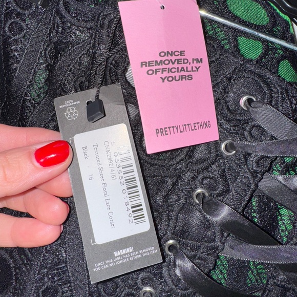 Pretty Little Thing Textured Sheer Floral Lace Corset - Picture 6 of 10